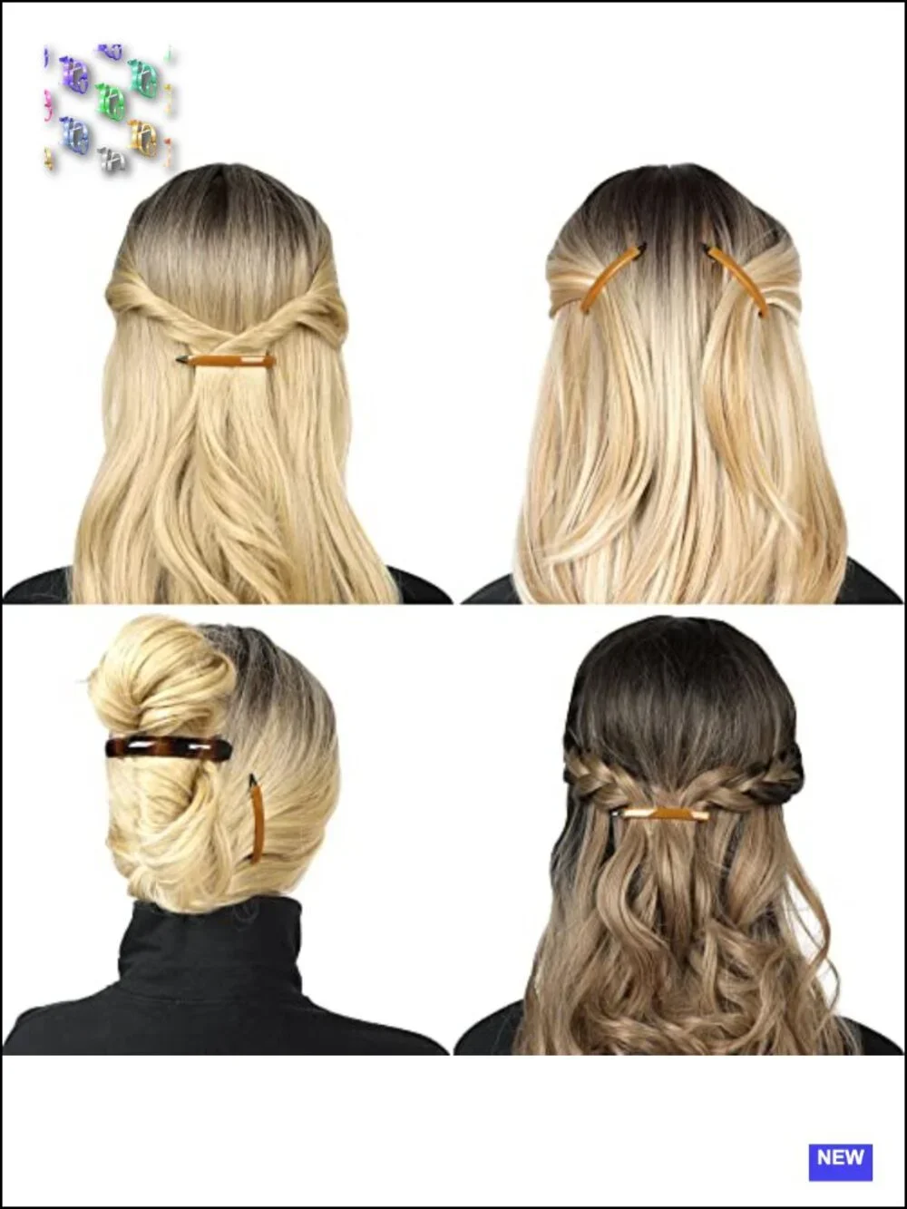 12pcs Non-Metal Hair Barrettes Set for Thick Fine Hair, Handmade Snap Hairpin